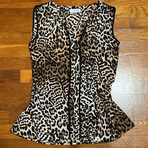 Calvin Klein top Size L leopard sleeveless - gorgeous poly/spandex